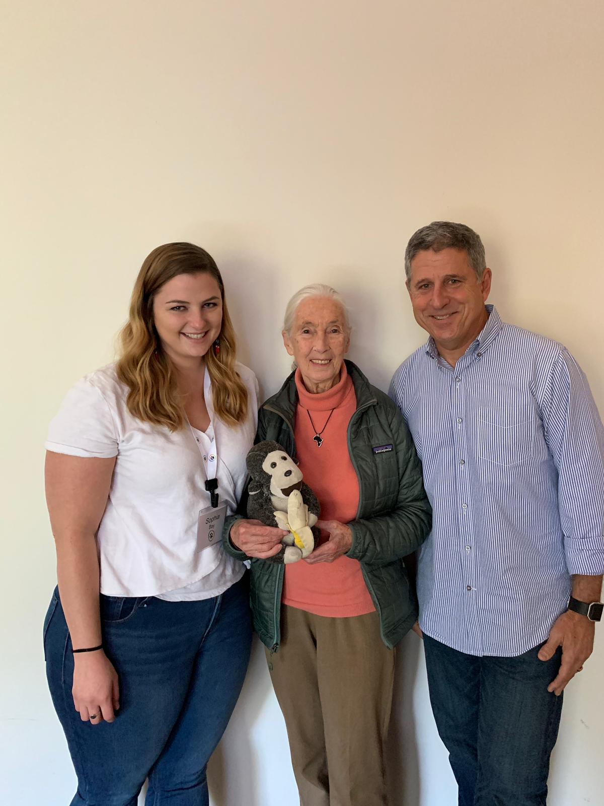Jane Goodall with Anthony's granddaughter Sophia
